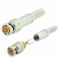 Conector Bnc de Compress�o Com Mola e Pino Dourado Exbom