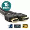 Cabo HDMI Premium Gold Blindado com 15 Metros Full Hd 4K 1080P Preto