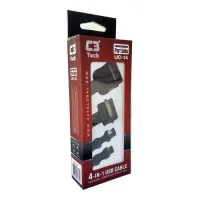 Cabo Carregador C3Tech UC-14 Multifuncional 4 em 1 USB