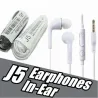 Fone de ouvido Lehmox J5 LE-477 com microfone branco emborrachado