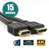 Cabo HDMI Premium Gold Blindado com 15 Metros Full Hd 4K 1080P Preto
