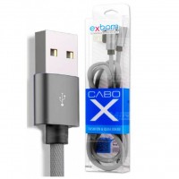 Cabo X Micro USB V8 Revestido Fast Charge 30 cm - Prata