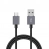 Cabo X Micro USB V8 Revestido Fast Charge 30 cm - Prata