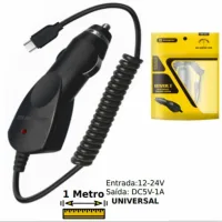 Carregador veicular Sumexr SX-C3 para V8 com cabo em espiral com 1 metro