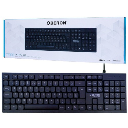 Teclado Com Fio Oberon Usb Abnt2 Preto OR-TE100