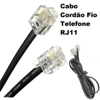 Cabo para Telefone - Padro RJ 11 - Preto - 1,8 Metros