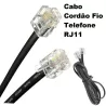 Cabo para Telefone - Padro RJ 11 - Preto - 1,8 Metros