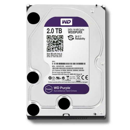 Disco Rgido HD 2 TB SATA 5400 RPM Western Digital Purple Surveillance WD20PURX