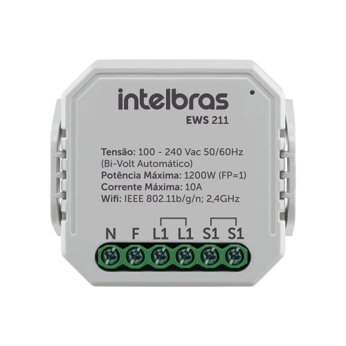 Interruptor Controlador de Cargas Wifi 1/1 EWS 211 Intelbras