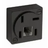 Tomada para Telefone - Padr�o Modular 4 Vias - F�mea - RJ11 - Preto